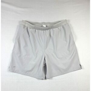 Fabletics Fundamental Shorts Mens 2XL Gray Lined Athletic Gym Pocket Workout